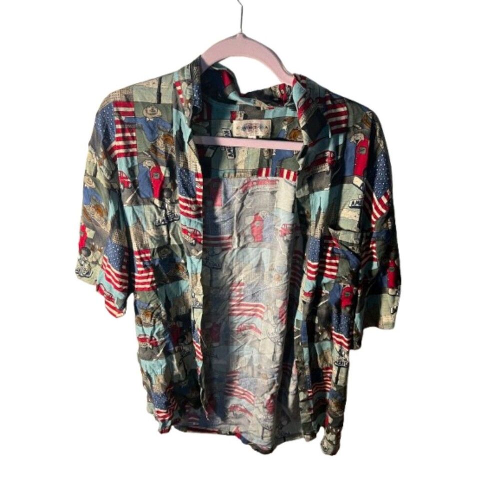 Campia Moda "All American" Graphic Print Button-Up Shirt